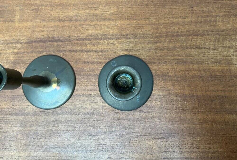 Porte-bougies en métal du milieu du siècle, années 1960, lot de 2