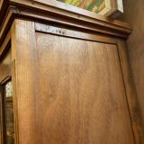 1940s school library in light oak with glass door and shelves