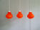 Trio de suspensions vintage en opaline orange, 1960-70