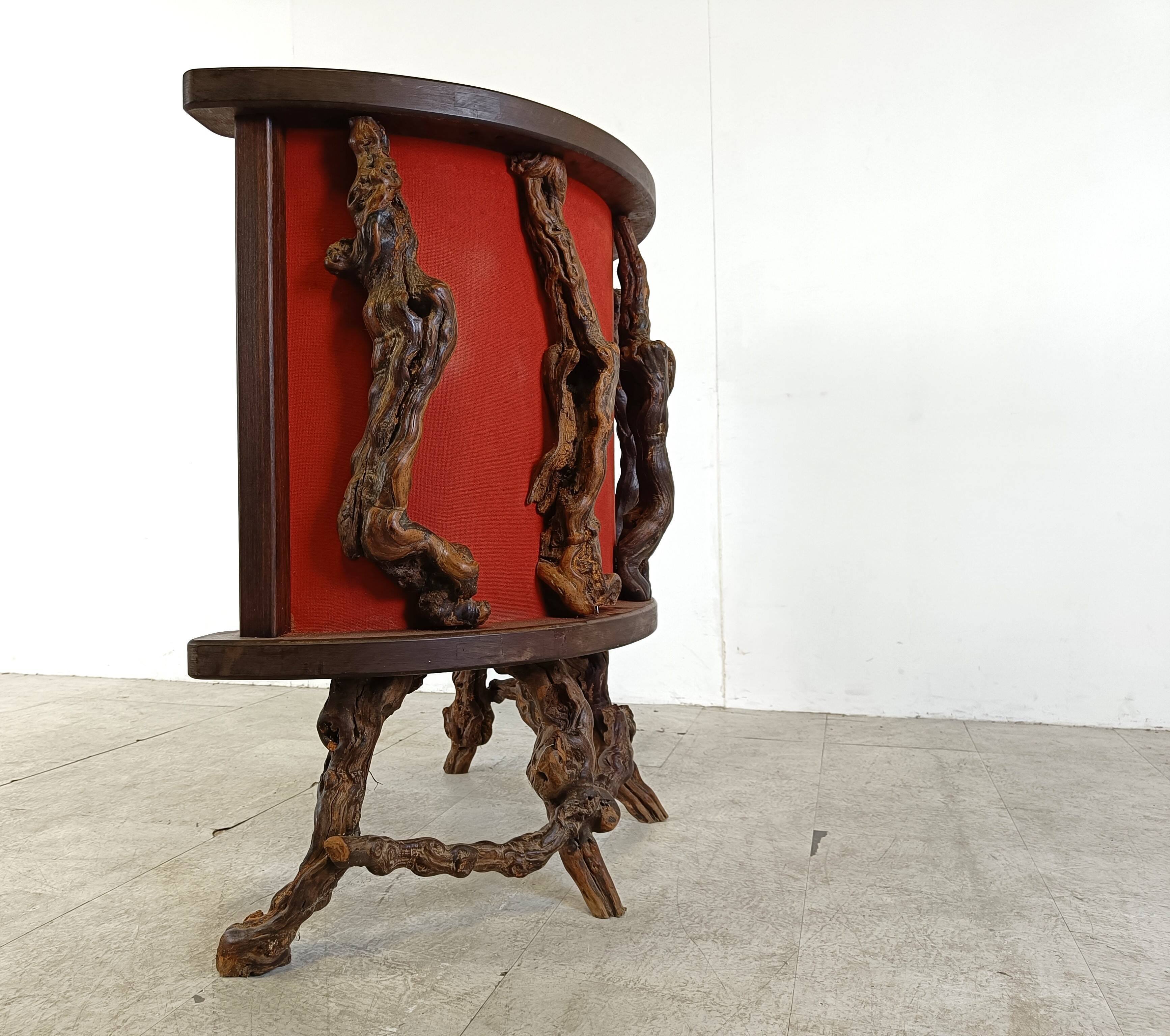 Bar vintage en bois de vigne, 1950