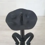 Large metal candlestick in Brutalist style