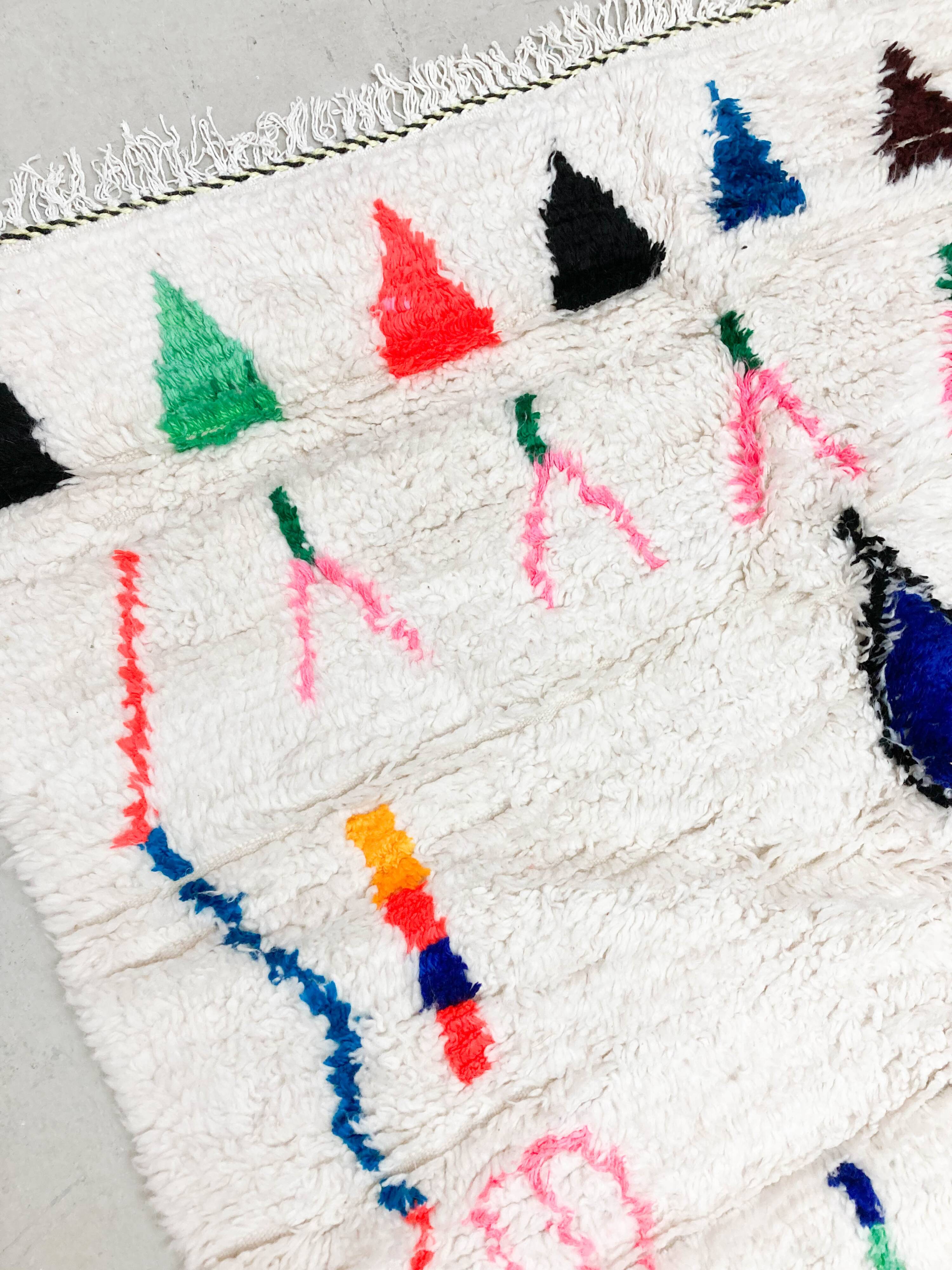 Azilal Moroccan Berber rug with colorful patterns 2.50x1.39m