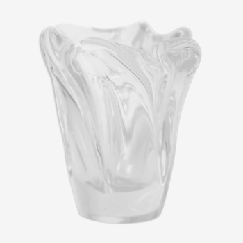 Daum France 1950 crystal flower vase