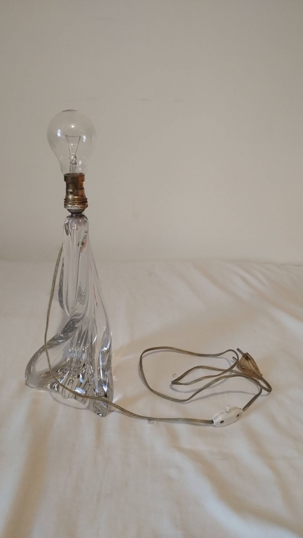 Pied de lampe en cristal de Lorraine