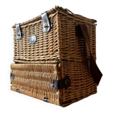 Vintage Flamingo Wicker Picnic Basket