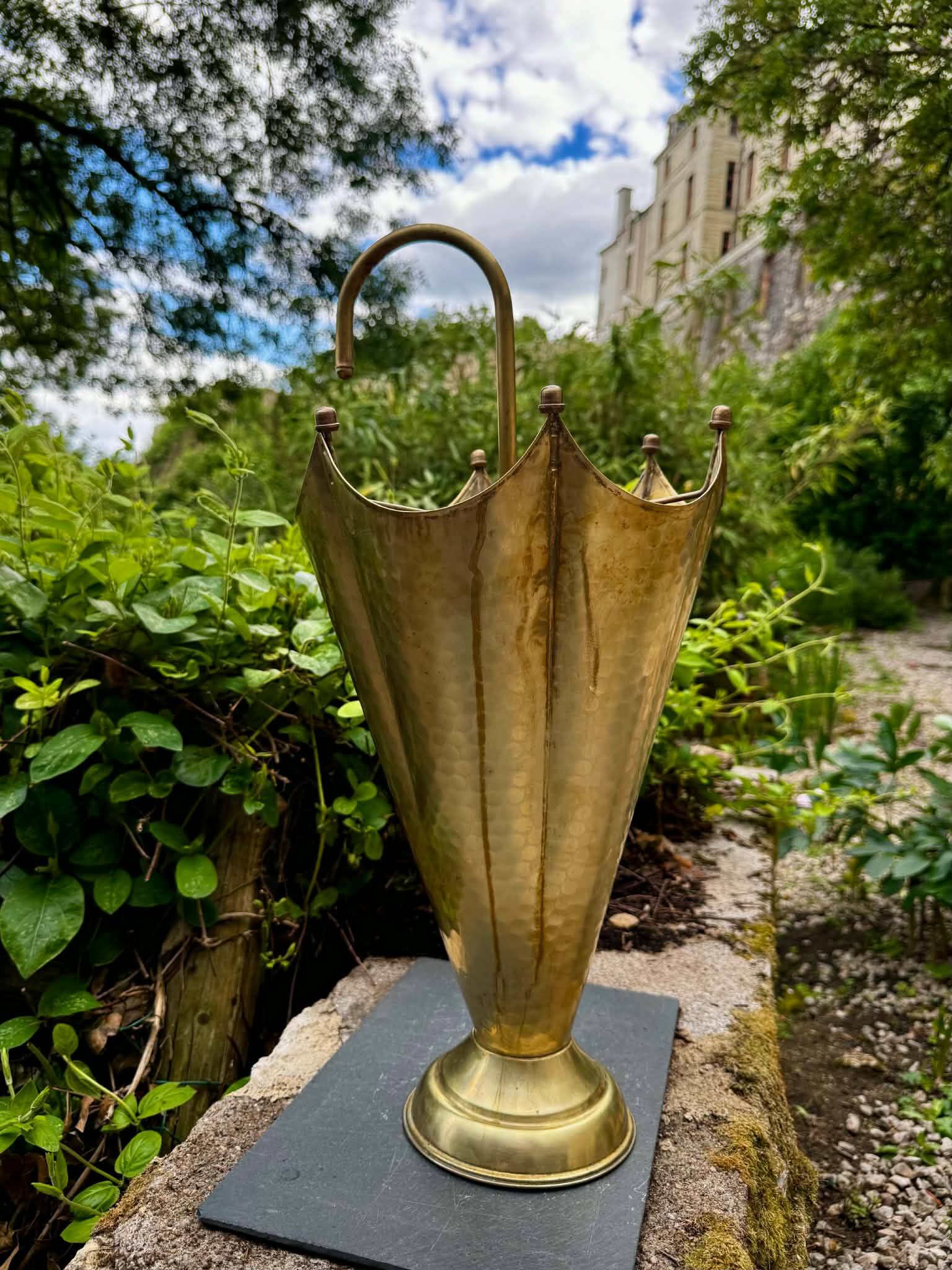 Vintage 1960s brass umbrella stand