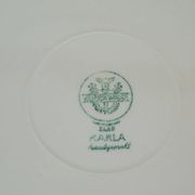 Rare 1950s cake plate villeroy & boch hand painted decor 'karla'