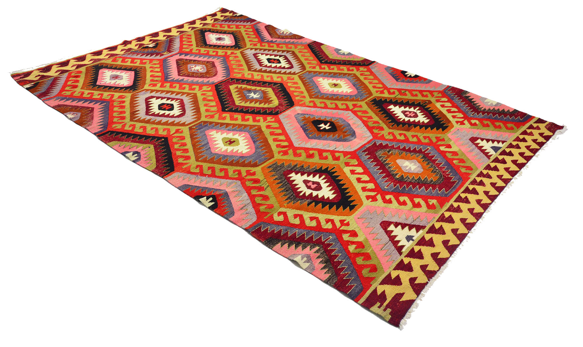 Anatolian handmade kilim rug 315 cm x 206 cm