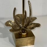 Lampe nénuphar Lilly en bronze et laiton attribuée à la Maison Charles. Vers 1970