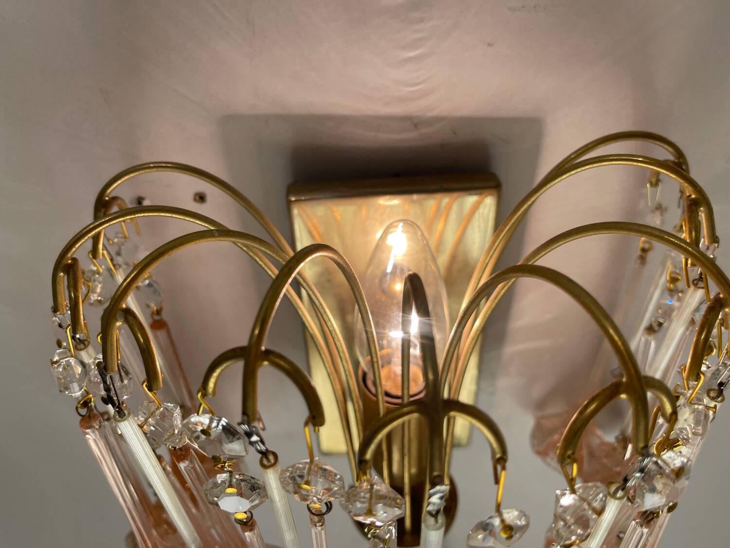Pink Murano Glass Flower Sconces 1970’s