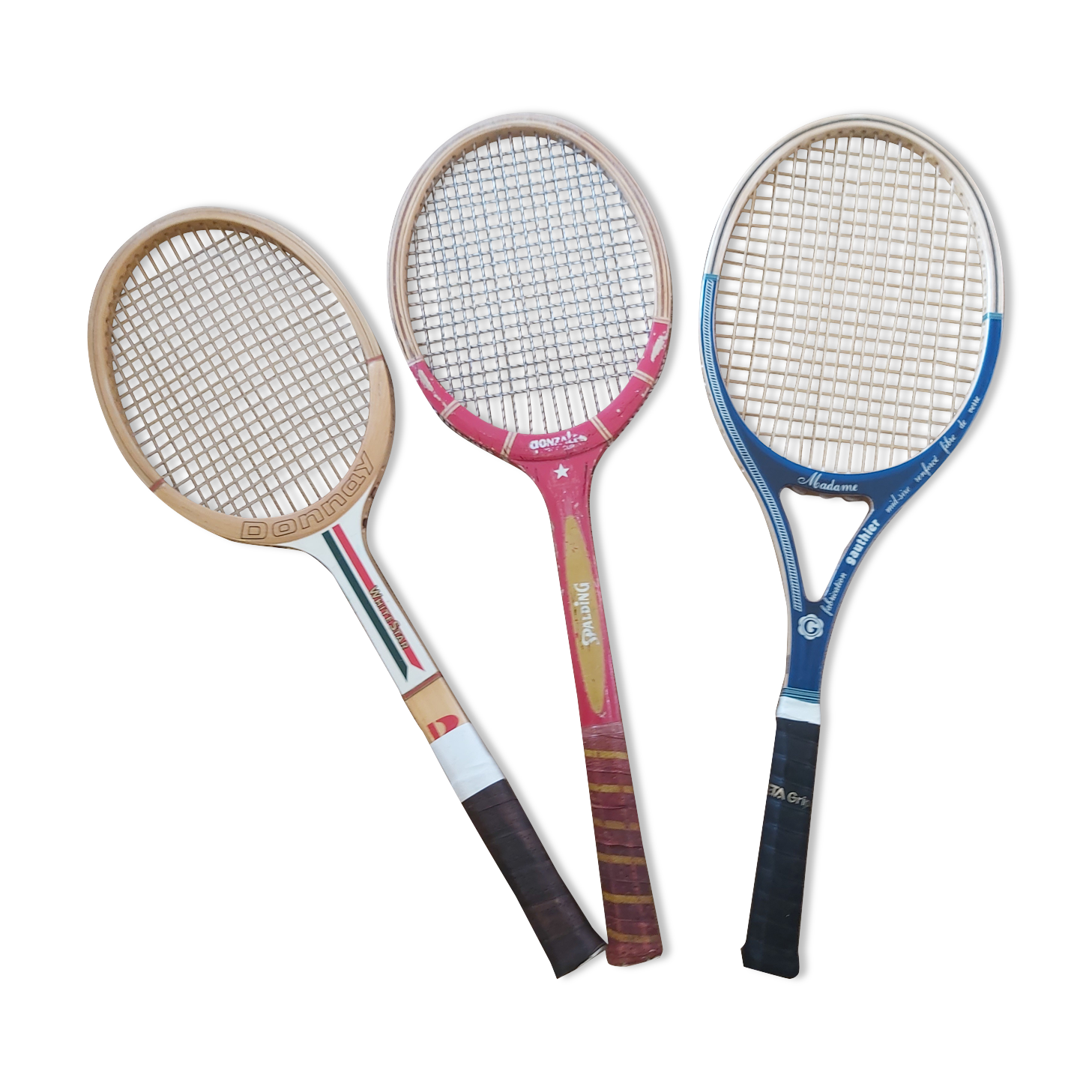 Series of 3 vintage tennis rackets