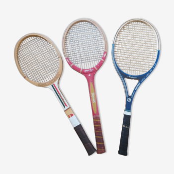Série de 3 raquettes de tennis vintage