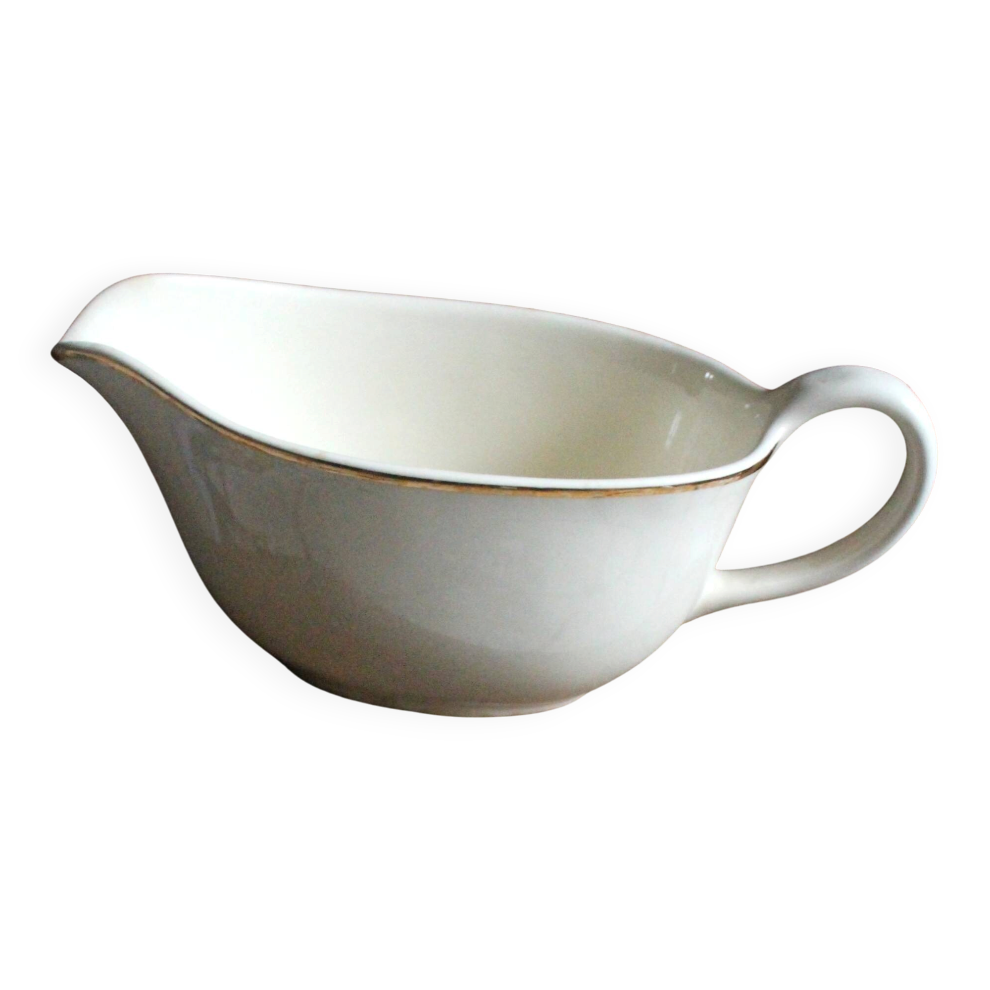 Ecru and gold earthenware sauce boat by Villeroy & Boch
