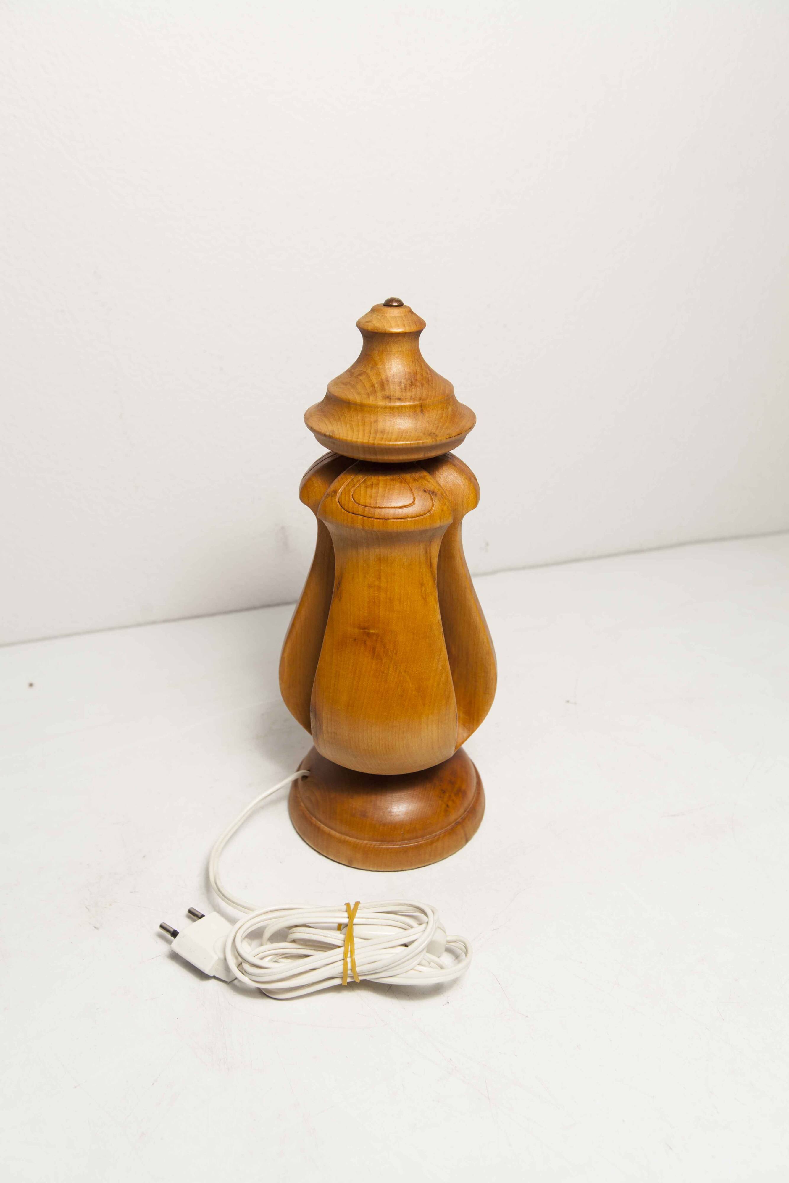 Solid wood table lamp 1960
