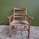 Straw and wood armchair