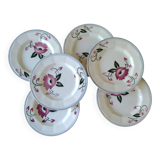 Lot de 6 assiettes à dessert faience Wasmuel -M.G