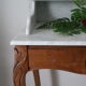 Louis XV-style toilet table in walnut and marble