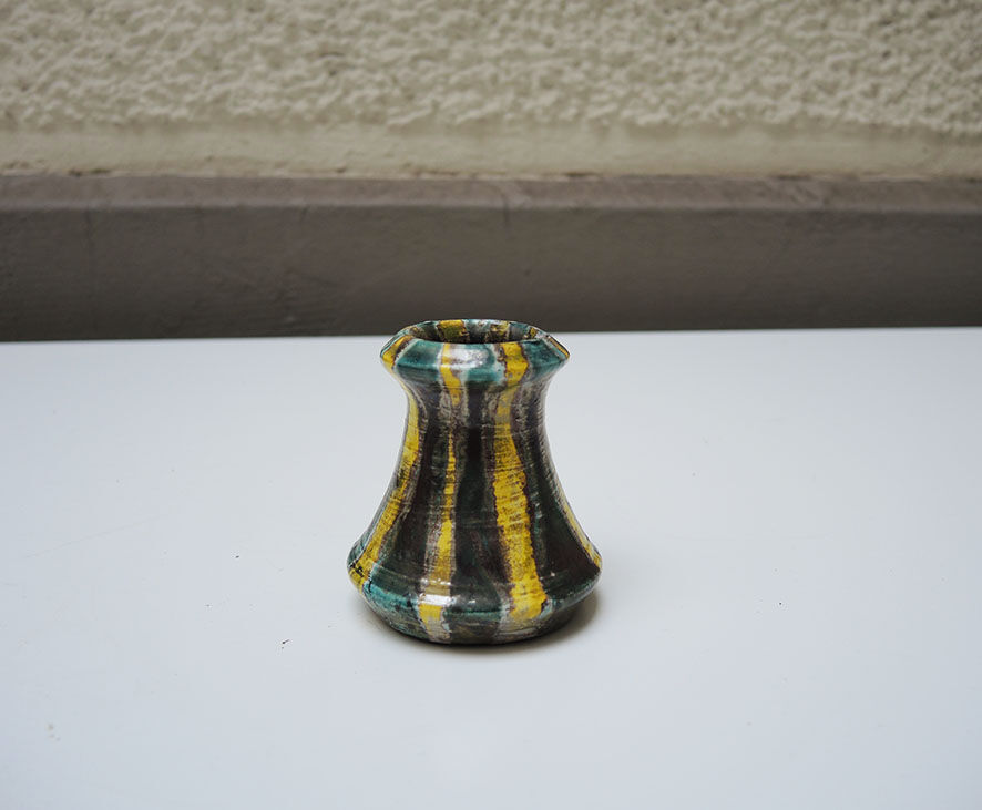 3 old ceramic soliflores vases signed