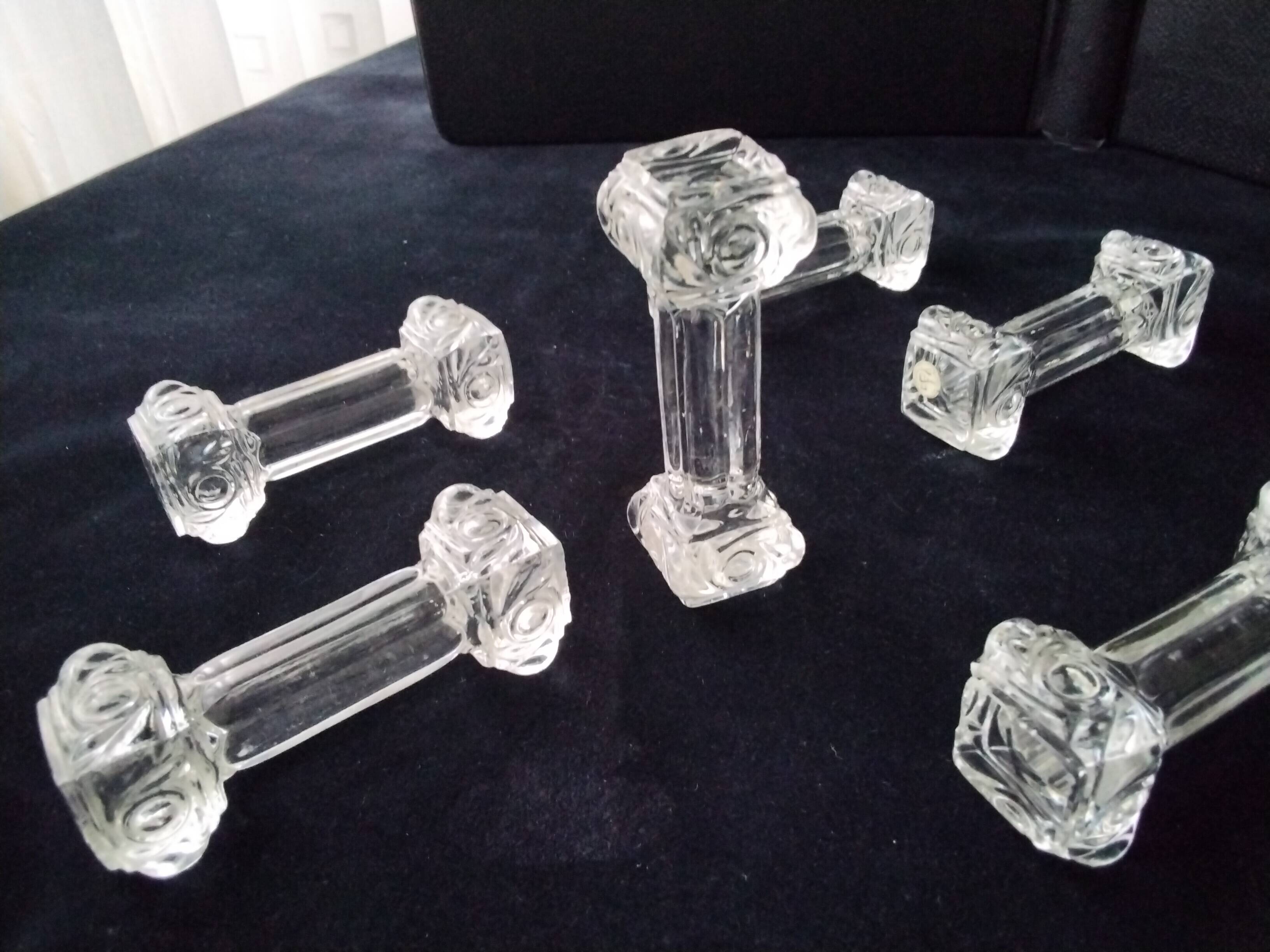 6 Baccarat crystal knife holders