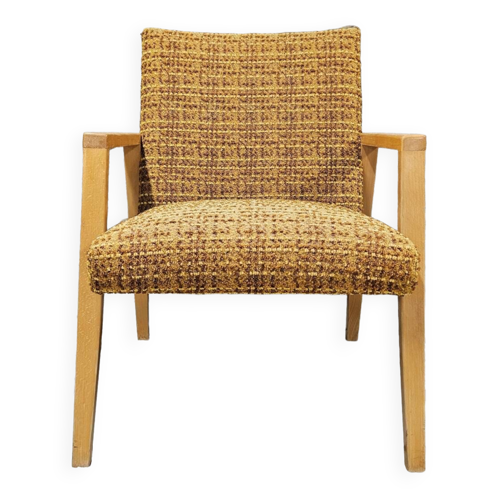 Vintage 1970 curled fireside chair