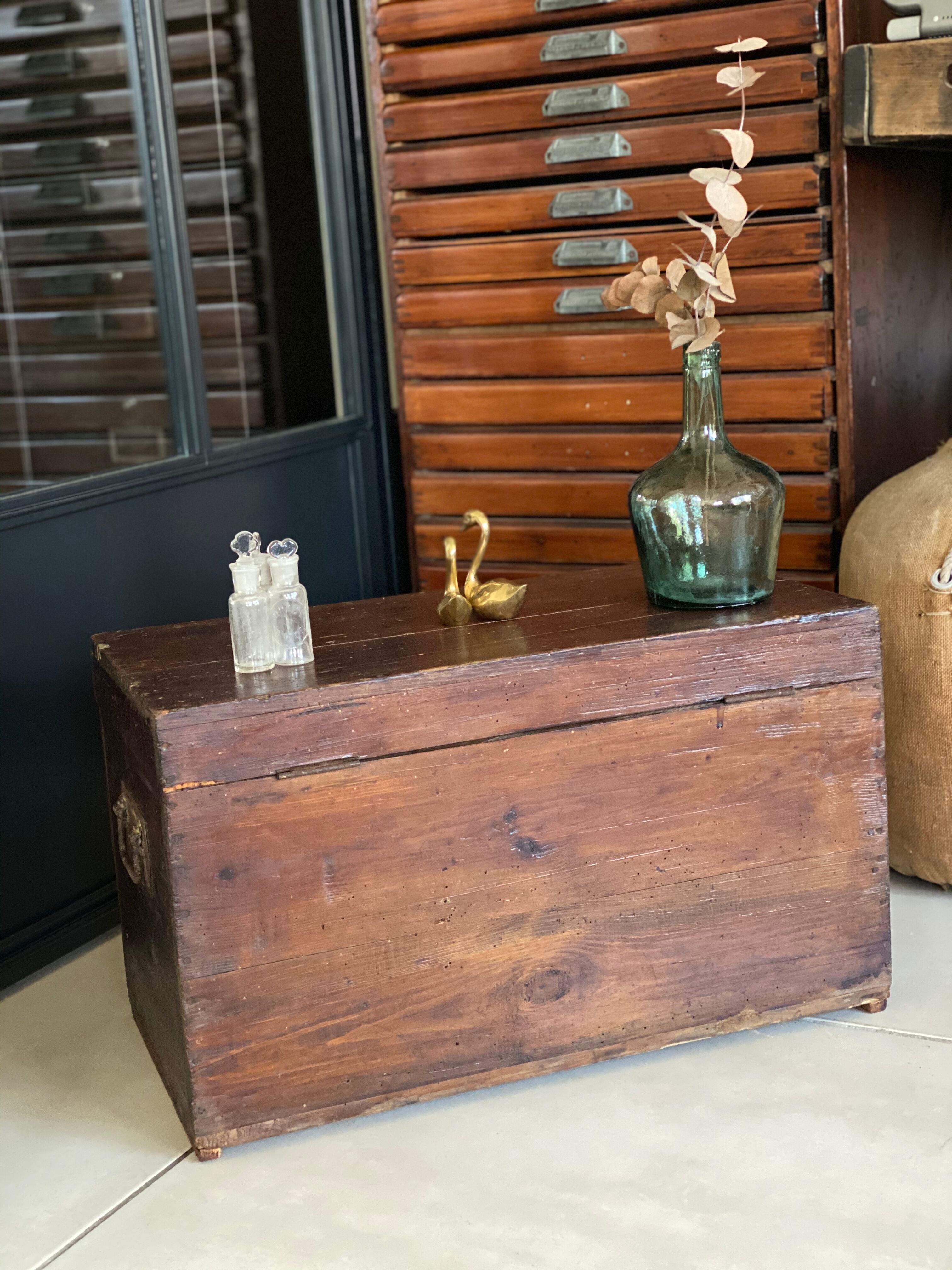 Old vintage wooden chest