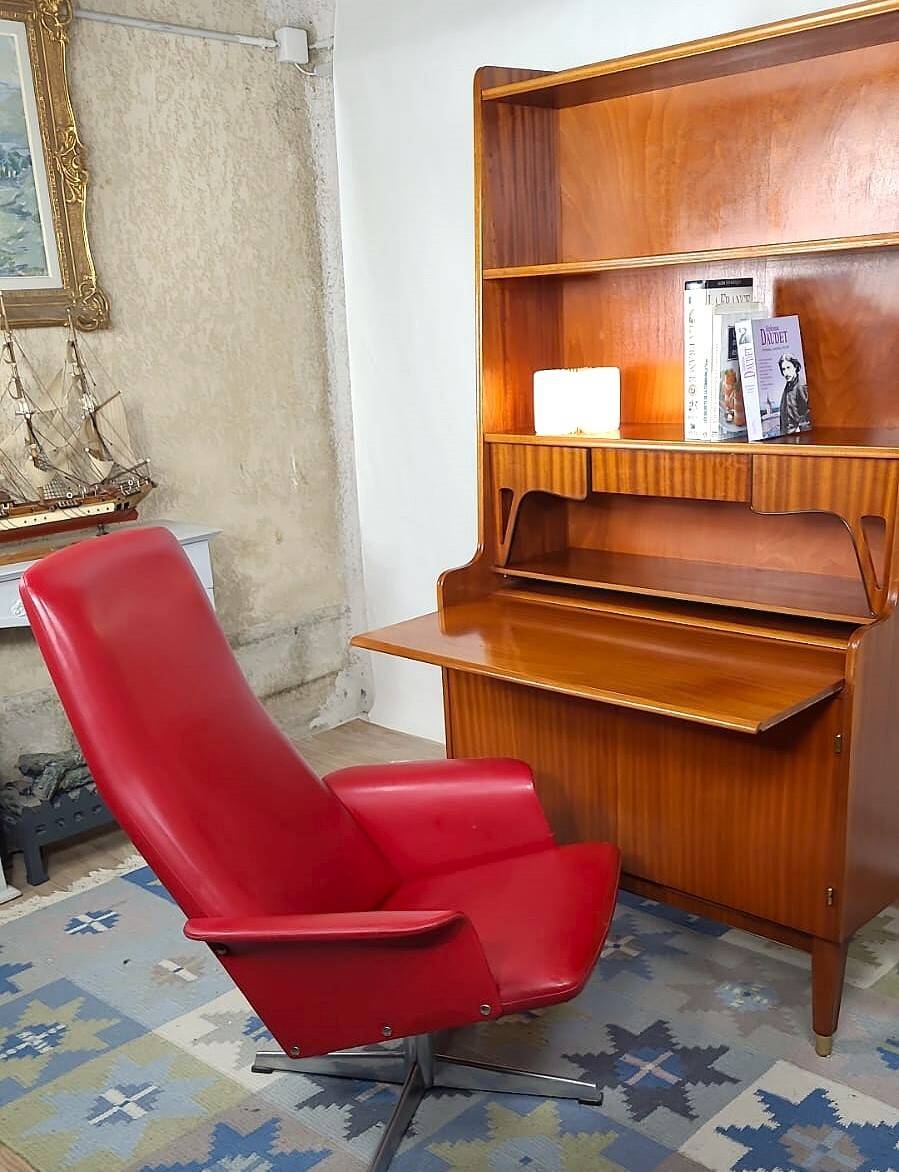 Scandinavian secretary bookcase in solid teak, Denmark, 1960s