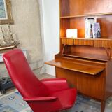 Scandinavian secretary bookcase in solid teak, Denmark, 1960s