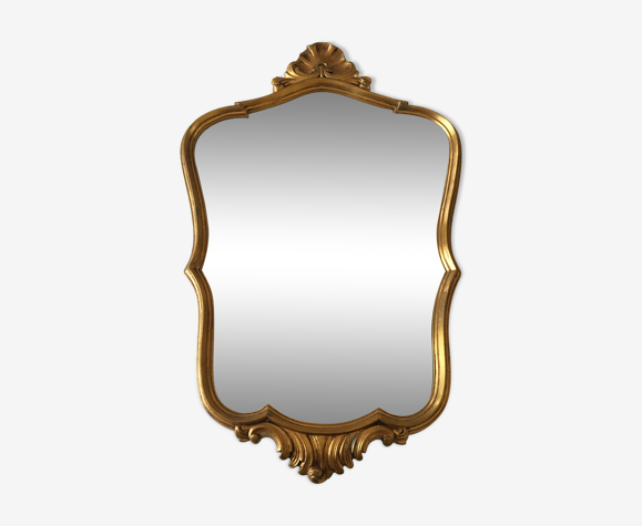 Miroir rocaille coquille doré 68x42cm