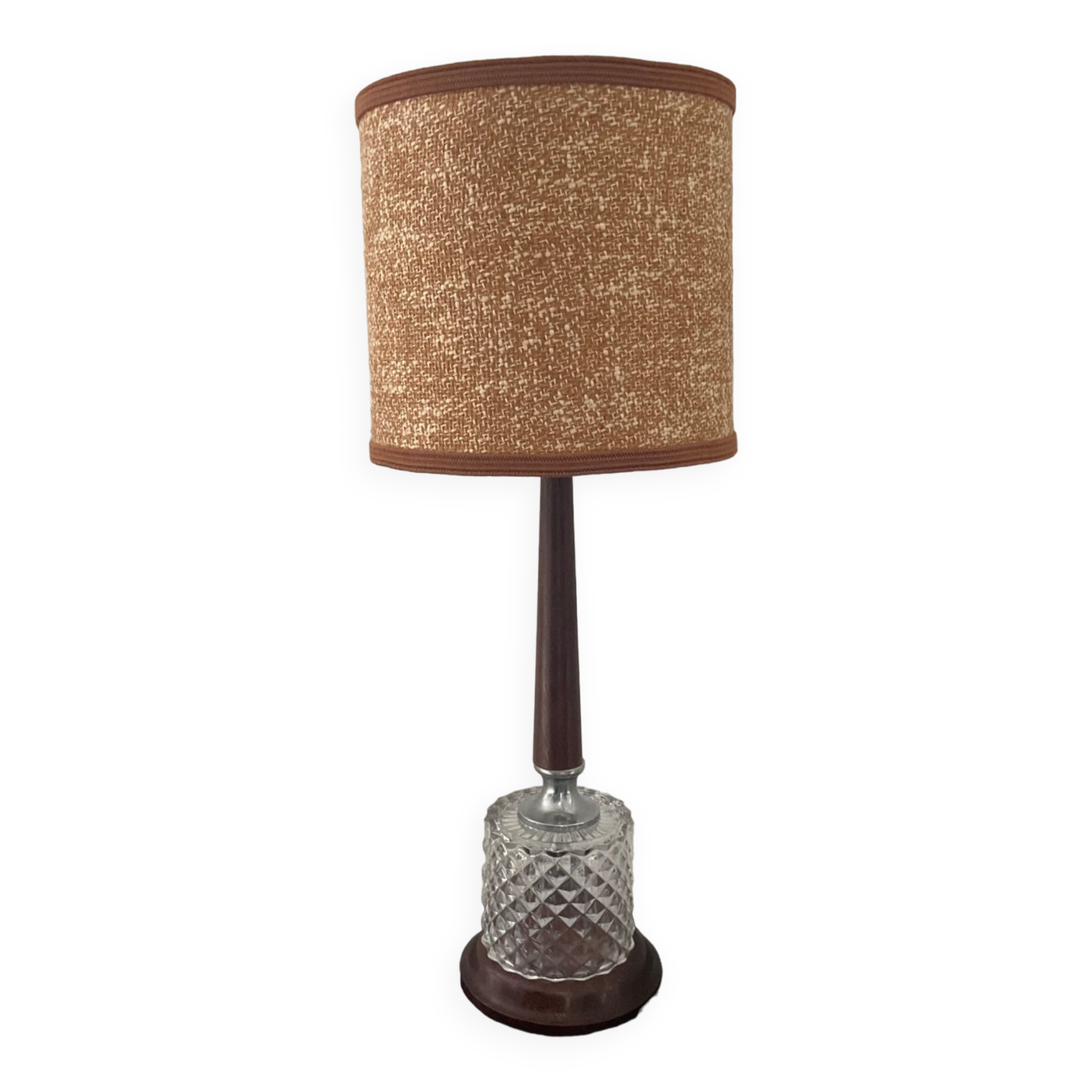 Scandinavian teak and glass lamp from the 60s