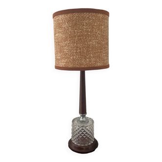 Scandinavian teak and glass lamp from the 60s