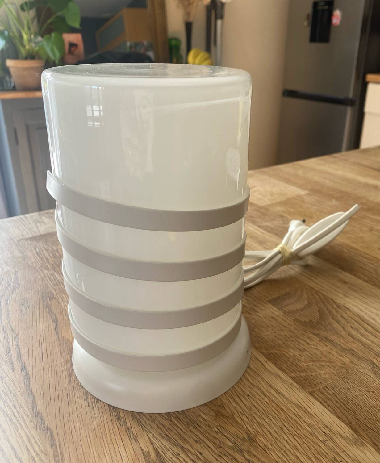 Vintage glass and metal lamp