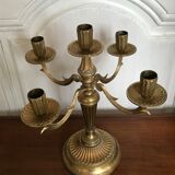 Pair of golden brass candlesticks
