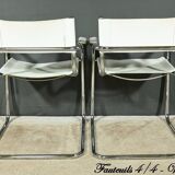S33 Leather Armchairs, attributed to M. Stam for Fasem, Italy – 1970