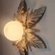 Wall lamp or floral ceiling lamp in white globe