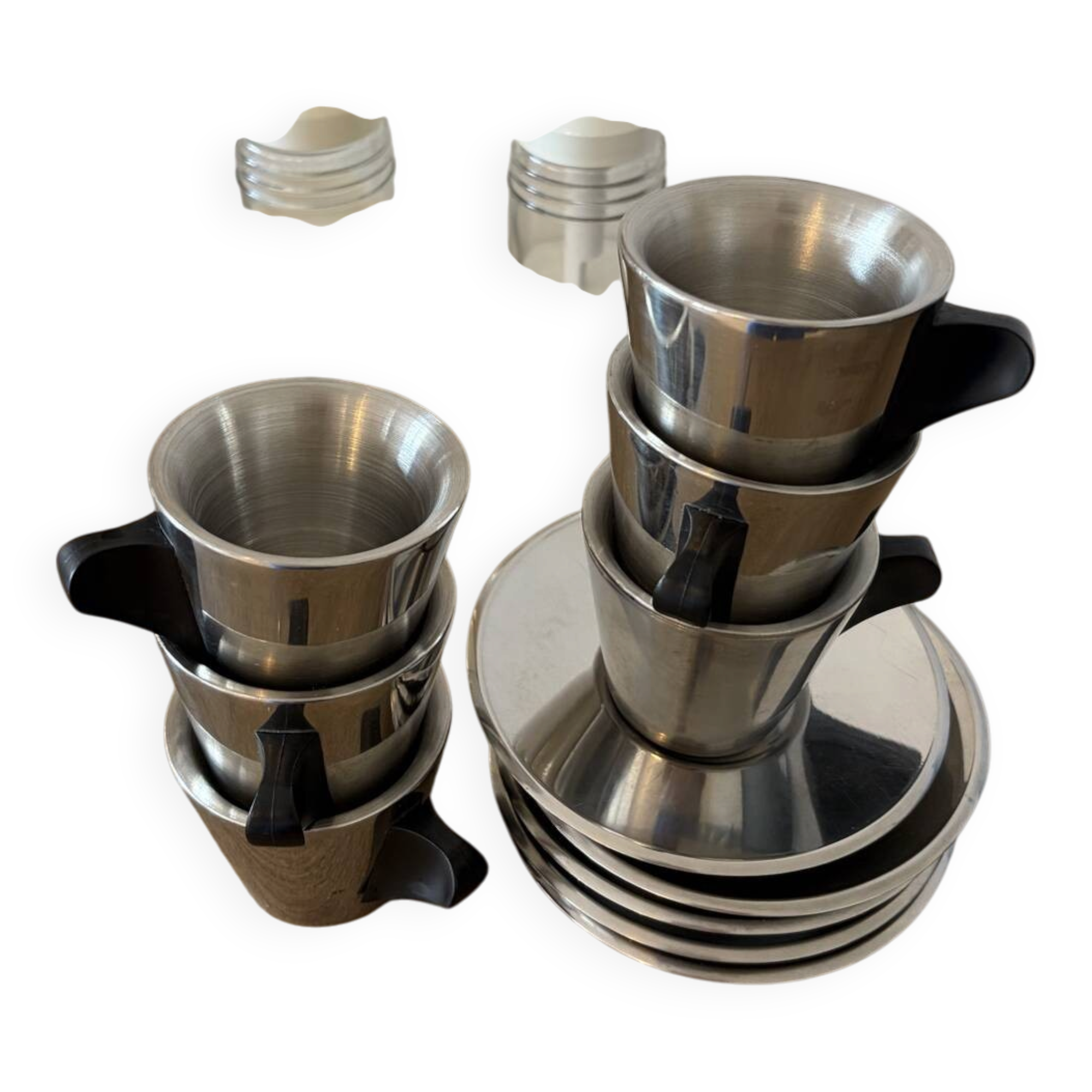 Ikea trivsel vintage 90s espresso coffee service – stainless steel – set of
