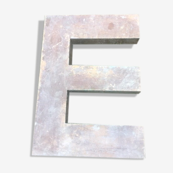 Advertising sign letter E golden color '50s