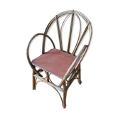 Armchair chair in rattan wicker vintage child