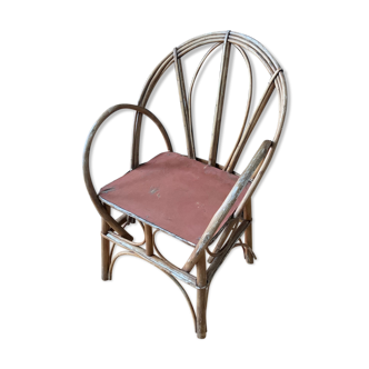 Armchair chair in rattan wicker vintage child