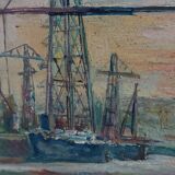 Tableau à l'huile Pont transbordeur
