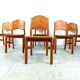Vintage pine wood dining chairs - 1970s