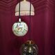 Suspension cascade triple globes anciens verre et opaline