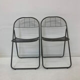 Set of 2 post modern wire chairs by Niels Gammelgaard for Ikea , 1980's