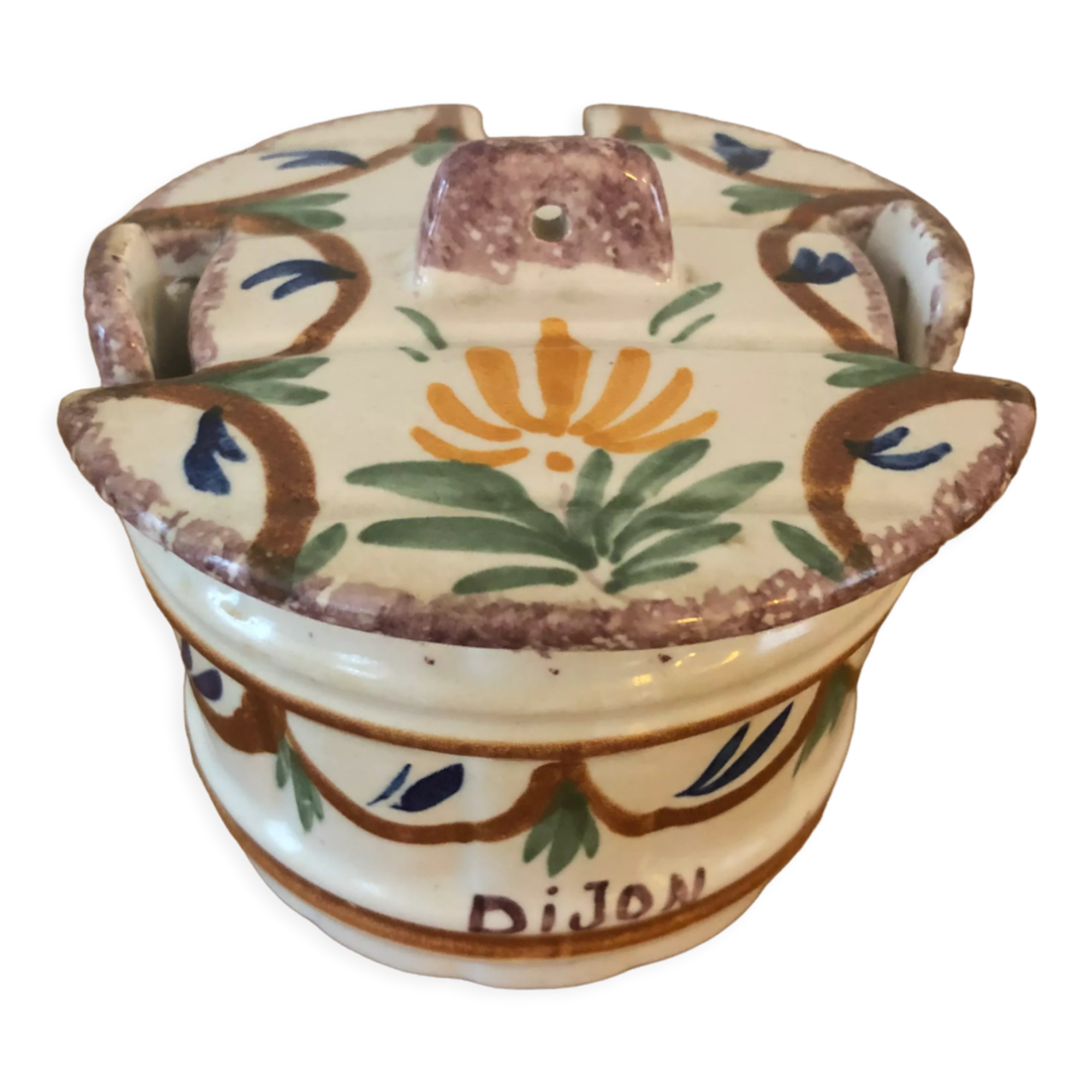 Old earthenware mustard maker grey poupon dijon