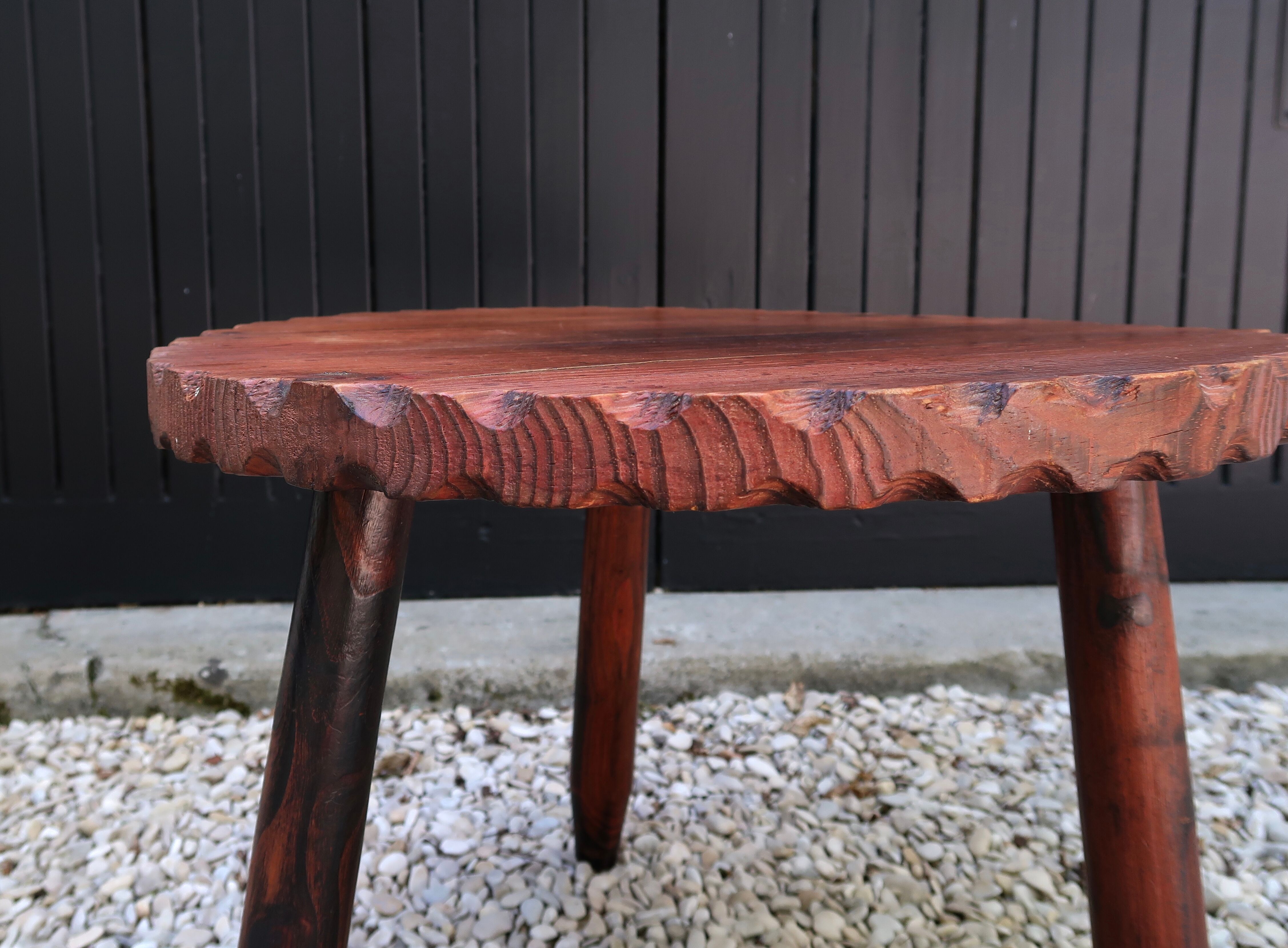 Wooden tripod side table, 50s