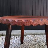 Table d'appoint tripode en bois, années 50