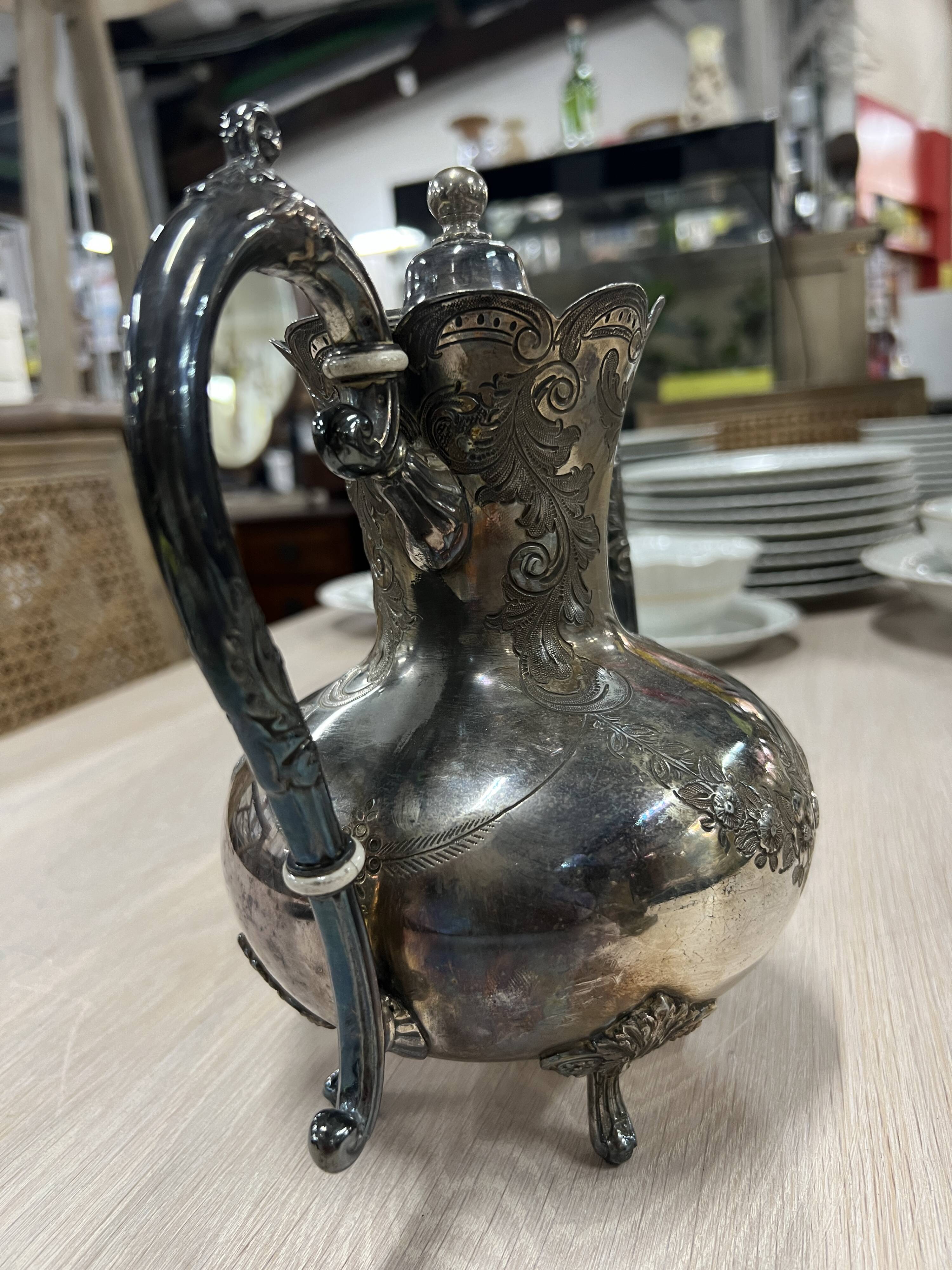 Old silver metal coffee maker