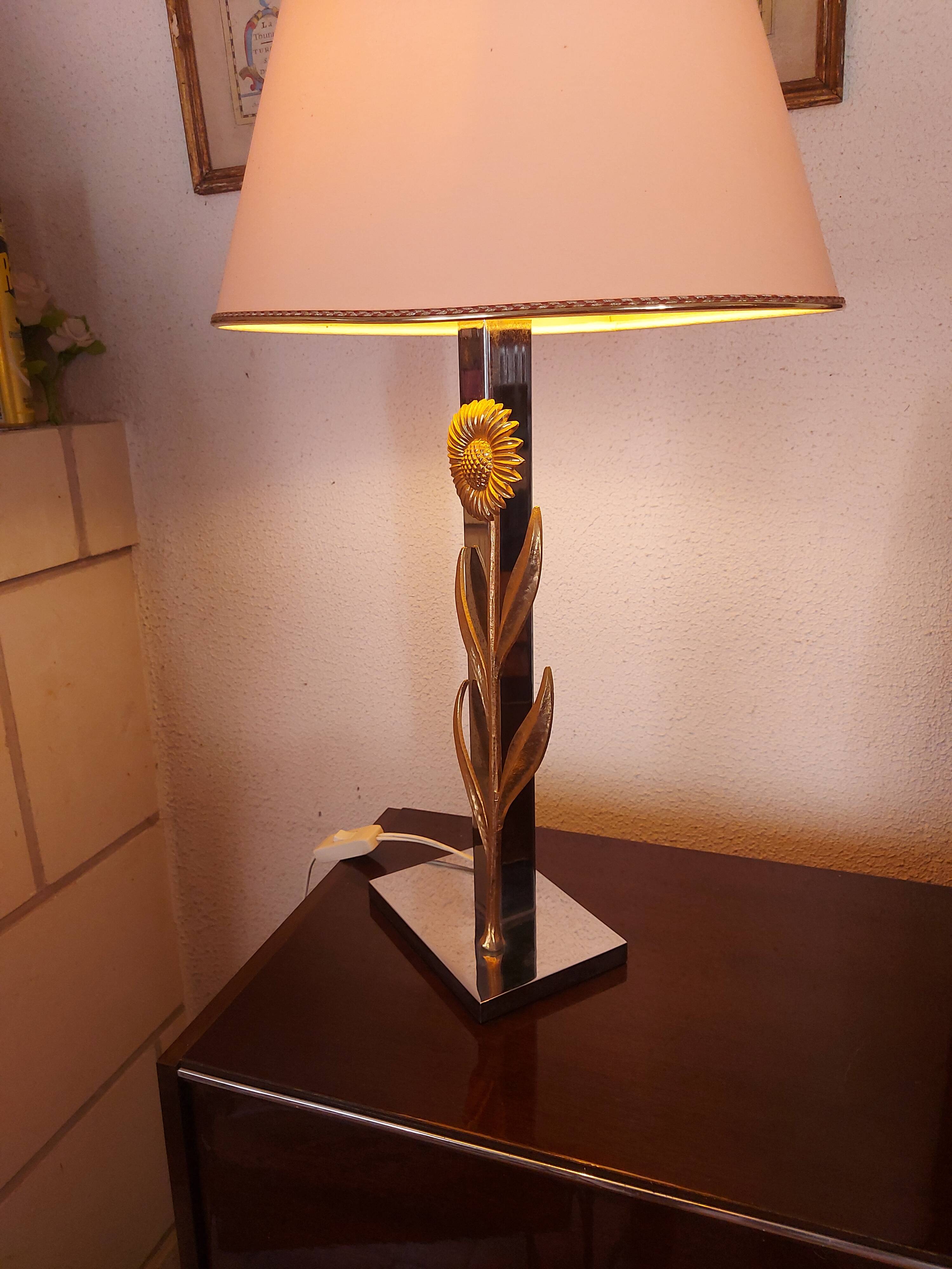 Lampe fleurs de tournesol design années 80's