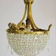 Bronze chandelier and Louis XVI pendants