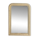 Antique Louis-Philippe mirror with pearls and shells, white patina.