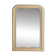 Antique Louis-Philippe mirror with pearls and shells, white patina.